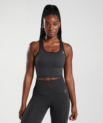 Dámské Tílko Gymshark Adapt Animal Seamless Crop Černé | CZ 3242KOR